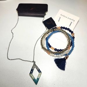 G by Gennaro Minimalist Jewelry Bundle Beaded Bracelets, Earrings, & Necklace